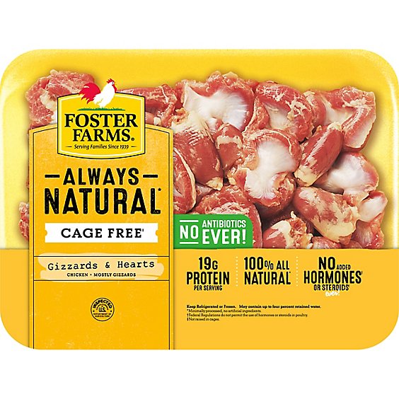 Foster Farms Fresh & Natural Cage Free Chicken Gizzards & Hearts - 1 Lb