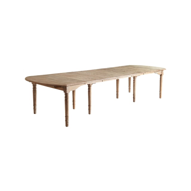 Expandable Oak Farmhouse Dining Table