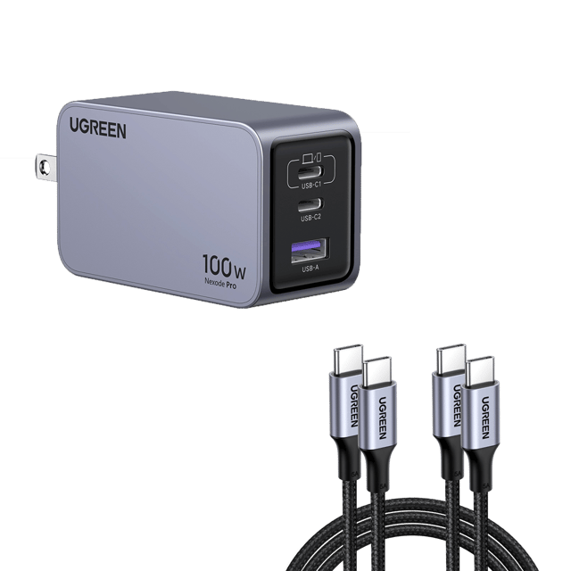 (Bundle) UGREEN Nexode Pro 100W 3-Port GaN Fast Charger
