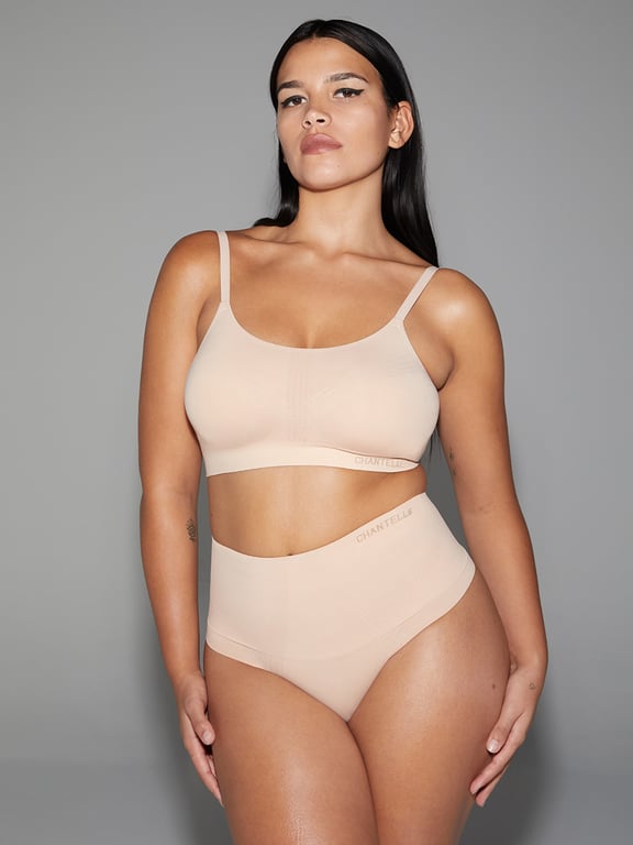 Smooth Comfort High Waist Light Shaping Thong Clay Nude