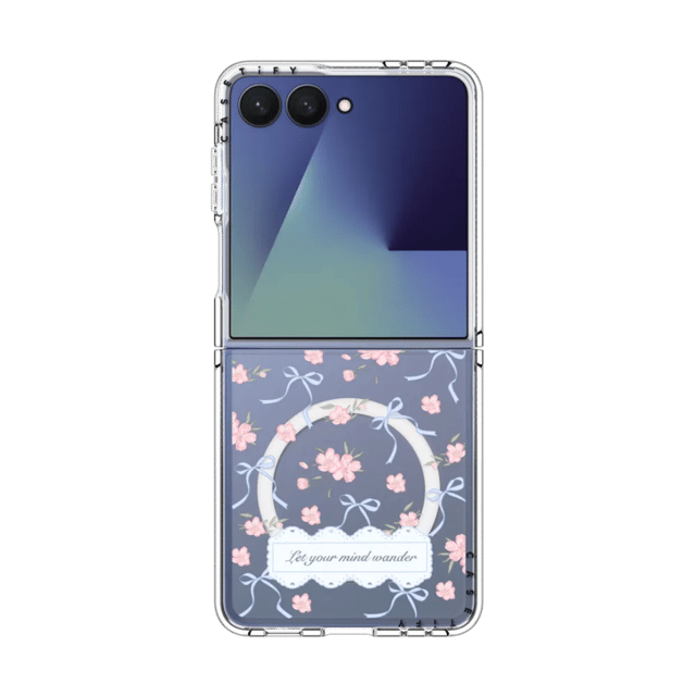 Clear Magnetic Galaxy Z Flip7 Case - Let Your Mind Wander