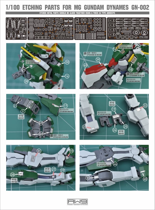 Madworks S09 Photo Etch MG Dynames - Newtype