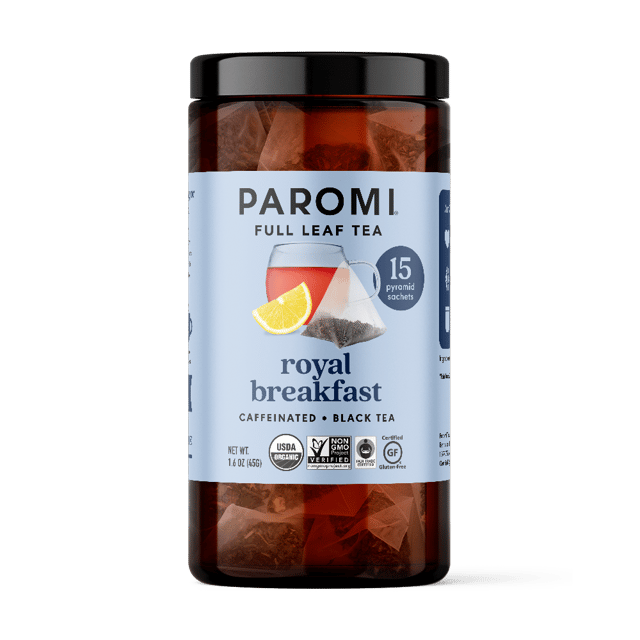 Organic Royal Breakfast Black Tea, Full Leaf, in Pyramid Tea Bags