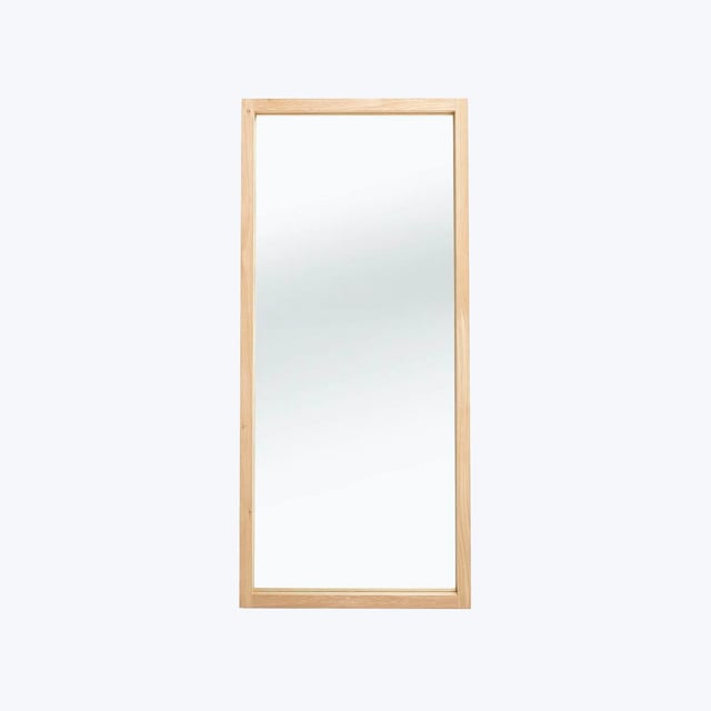 Oak Light Frame Floor Mirror