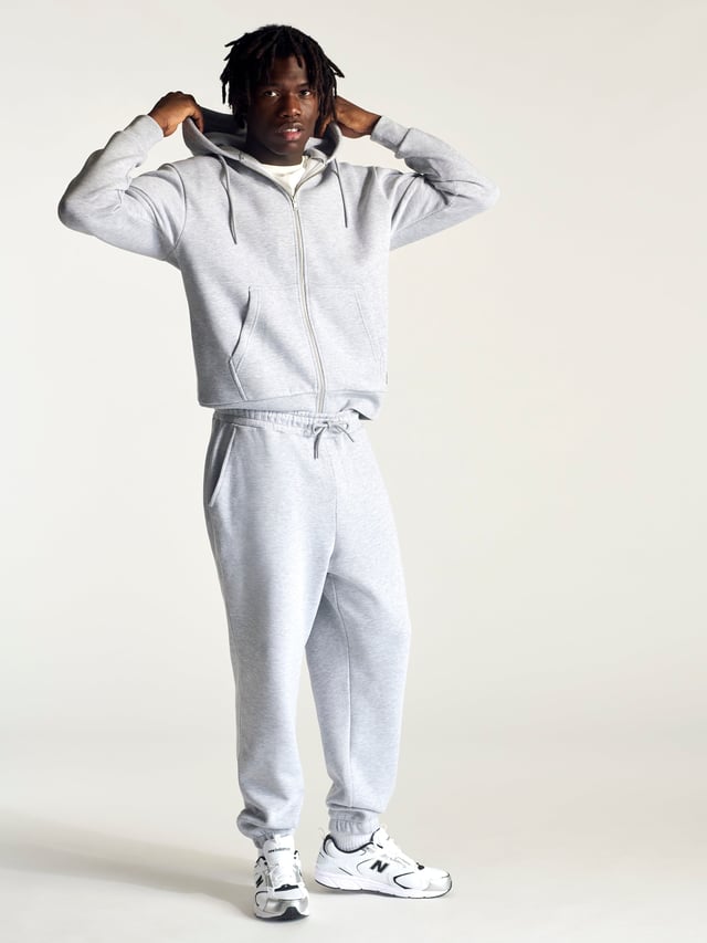 Men's Montrose Zip Up Hooded Sweatshirt In Grey Melange