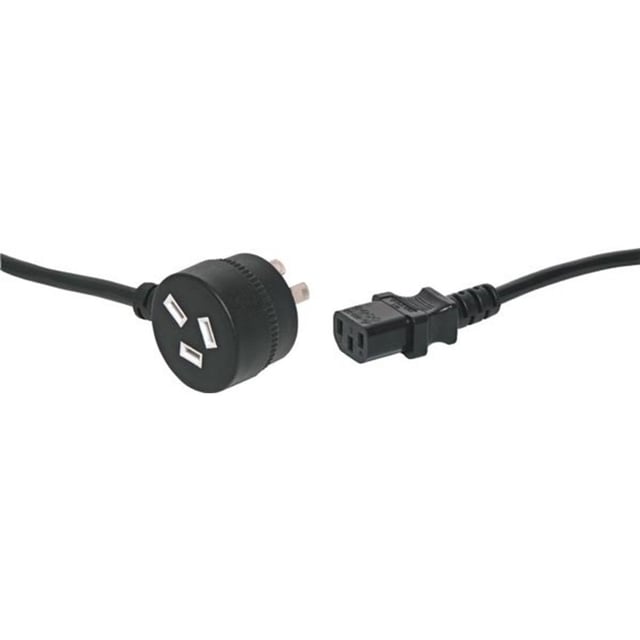 IEC C13 Power Cable w/ Piggyback Plug (0.75m)