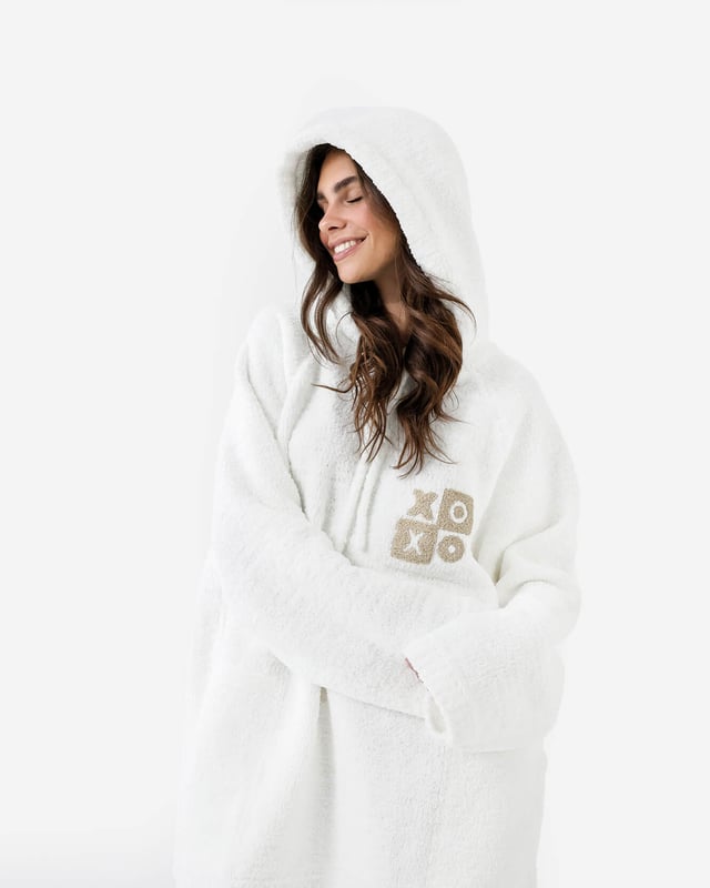 XO Checkerboard Snug Blanket Hoodie
