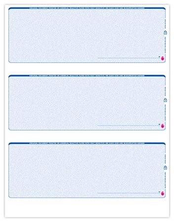 3 Per Page Blank Check Stock