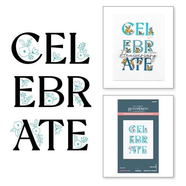 Celebrate Flowers Registration Press Plate from the Let's Celebrate Collection by Yana Smakula