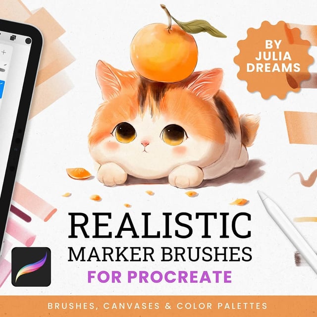 Ink Brushes Fine Liners for Procreate by Julia Dreams