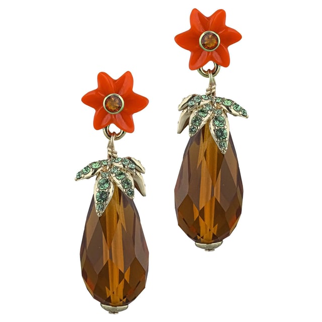 HEIDI DAUS®"Tale Of Two Tigers" Crystal Floral Drop Earrings