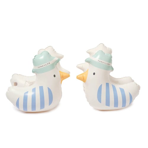 SunnyLife Sid the Seagull Blue Stripe Kids Inflatable Arm Bands