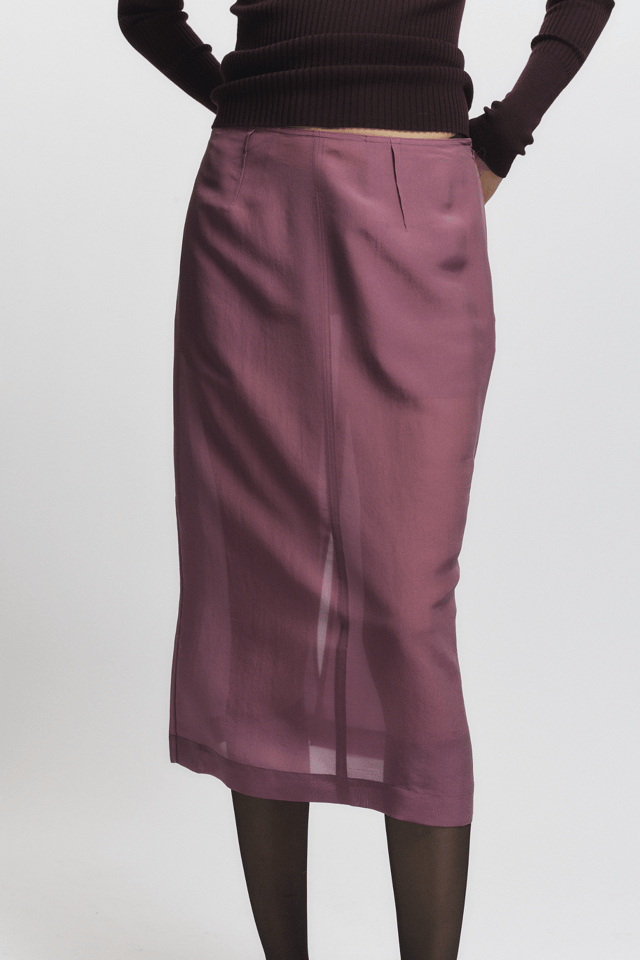 Idris Semi Sheer Skirt, Grape
