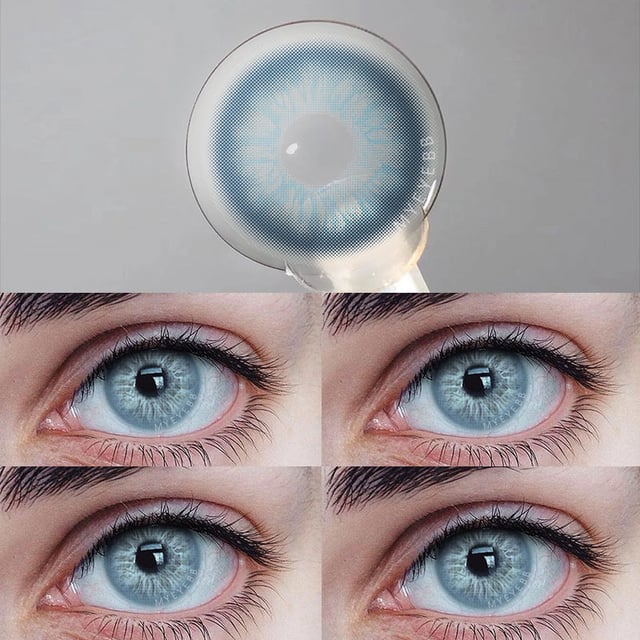 MYEYEBB Unspoken Mirage Blue Prescription Men Colored Contact Lenses