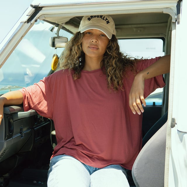 Perfect Oversized Bamboo Tee, Scarlet