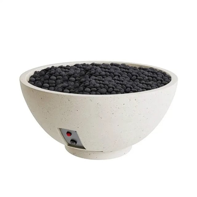 FireGear Sanctuary 3 Round 30" Fire Table in Arctic White