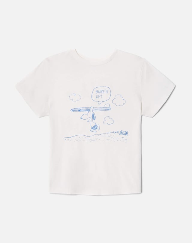 Classic "Snoopy Surfs Up" Tee - Vintage White
