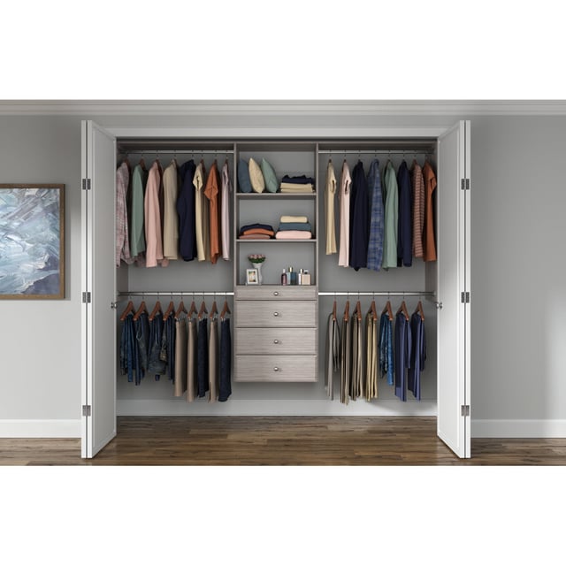 Grid 48'' - 96'' Closet System (Can Be Cut To Fit) Dotted Line™ Finish: Weathered Gray