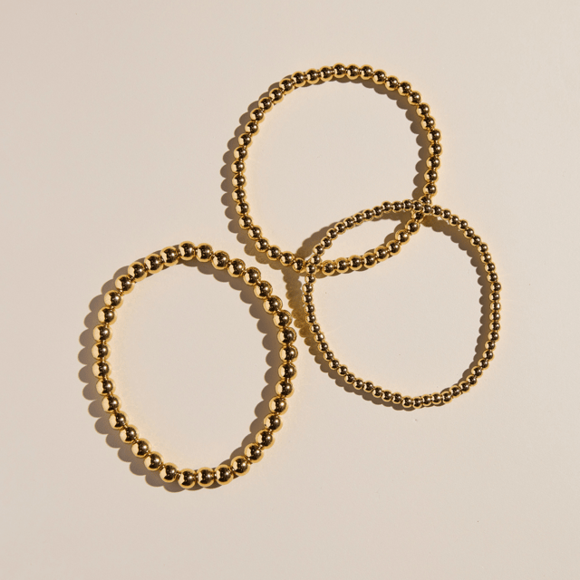 Gold Beaded Bracelet Set