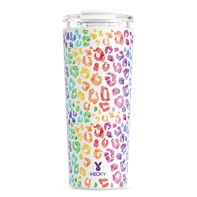 24oz cold cup 2 in 1 lid animal print color kiss