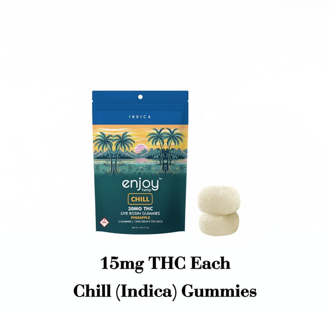 Live Rosin 30 mg Delta 9 THC Gummies for Chill - Indica-Infused Pineapple