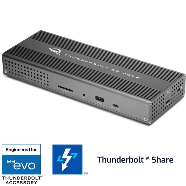 (*) OWC Thunderbolt Go Dock - EVO Certified and Intel Thunderbolt Share license enabled