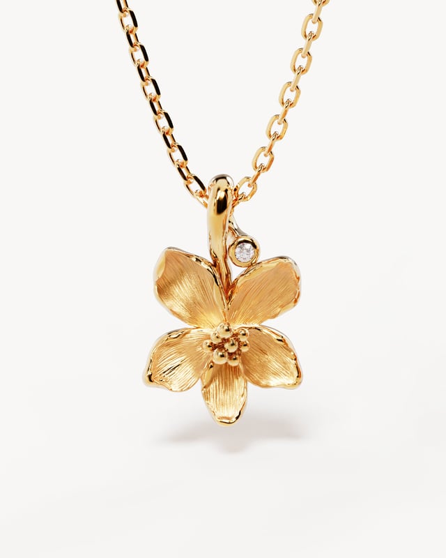 18k Gold Vermeil Violet February Birth Flower Necklace