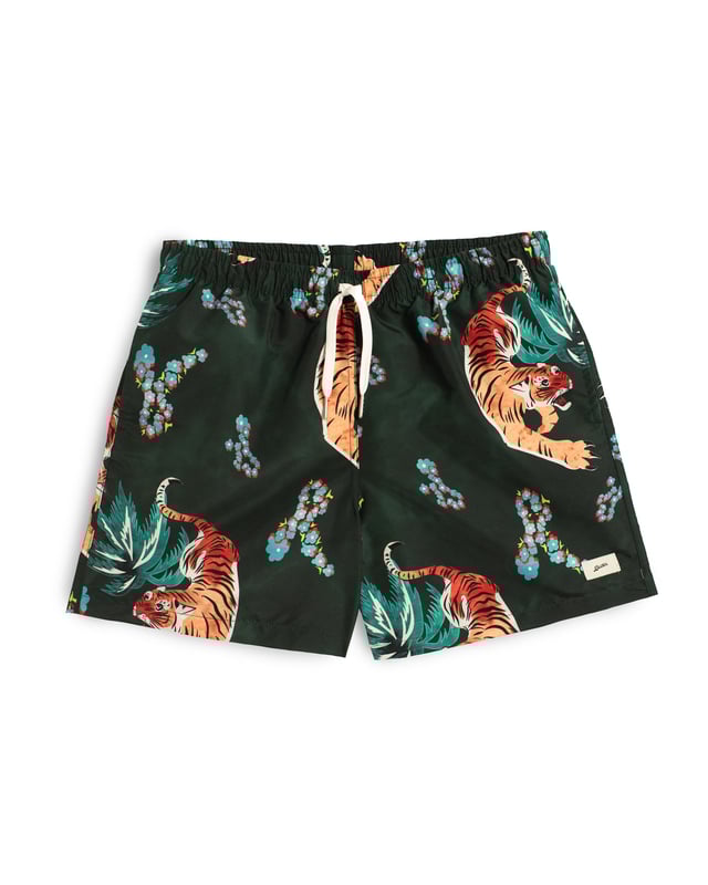 Forest Tiger Print Swim Trunk