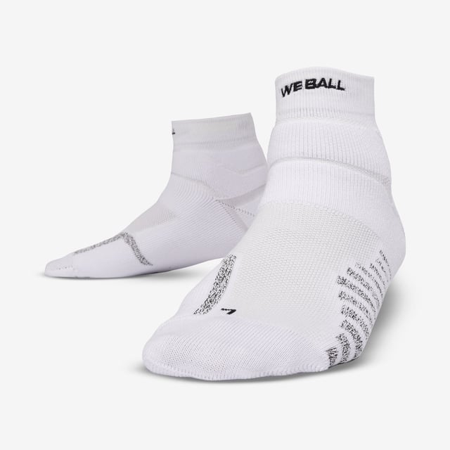 PADDED GRIP QTR SOCKS (WHITE)