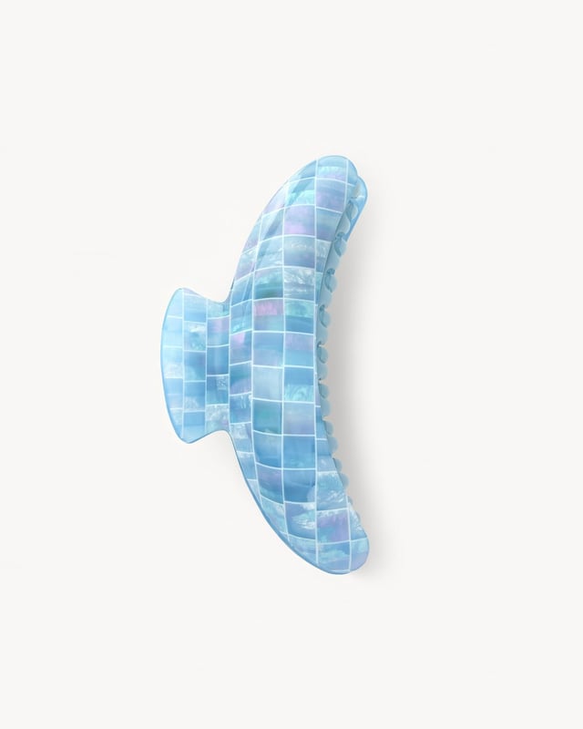 Jumbo Heirloom Claw in Blue Shell Checker
