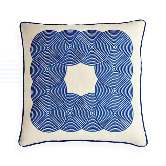 Pompidou Cobalt Border Pillow