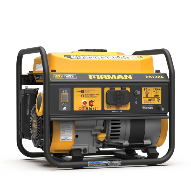 Gas Portable Generator 1500W Recoil Start with CO alert