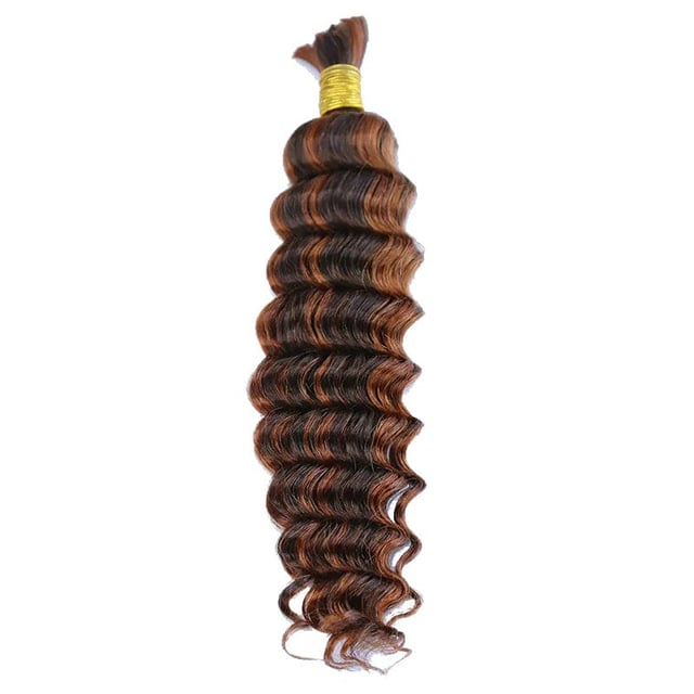 #4/#30 Piano Color Deep Wave Bulk Hair Extensions for Braiding