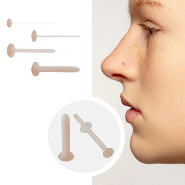 Straight Glass Retainer Flesh Tone Skin Color Gorilla Glass Piercing Retainer