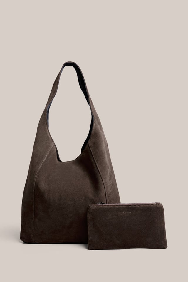 Sienna 2.0 Dark Chocolate Suede Hobo