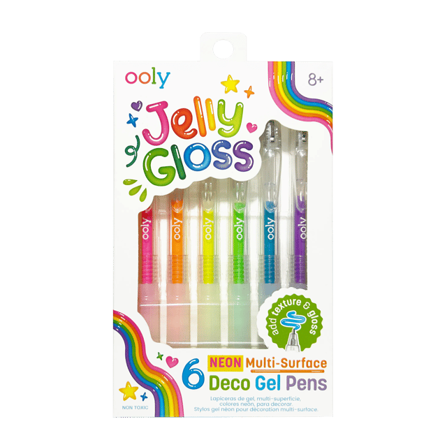Jelly Gloss Neon Multi-Surface Deco Gel Pens - Set of 6
