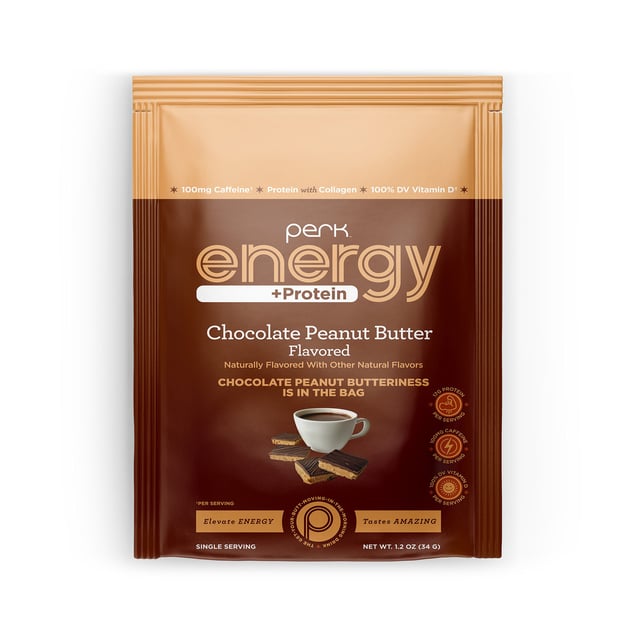 Perk Energy + Extra Protein Chocolate Peanut Butter Single Serving
