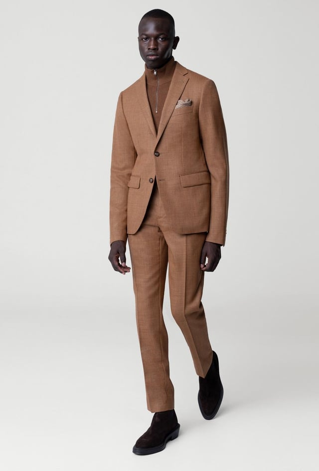 Men's Custom Suits - Northfield Basketweave Rust Suit | INDOCHINO