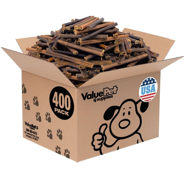 ValueBull USA Collagen Sticks for Dogs, 6 Inch Medium Chews, Natural Long-Lasting Dog Treats, 400 Count Wholesale Pack