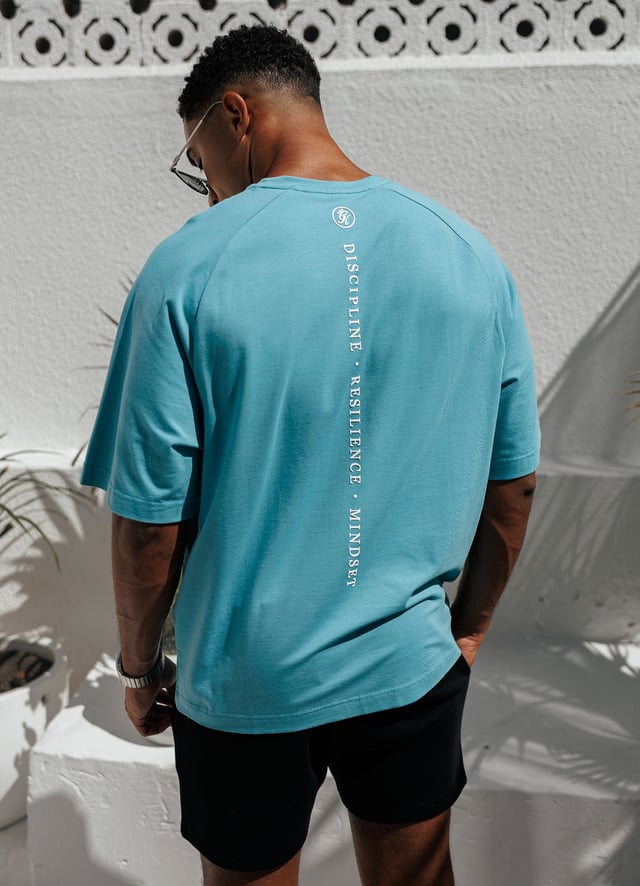 Gym King Focus Relaxed Fit Tee - Aquatic Blue