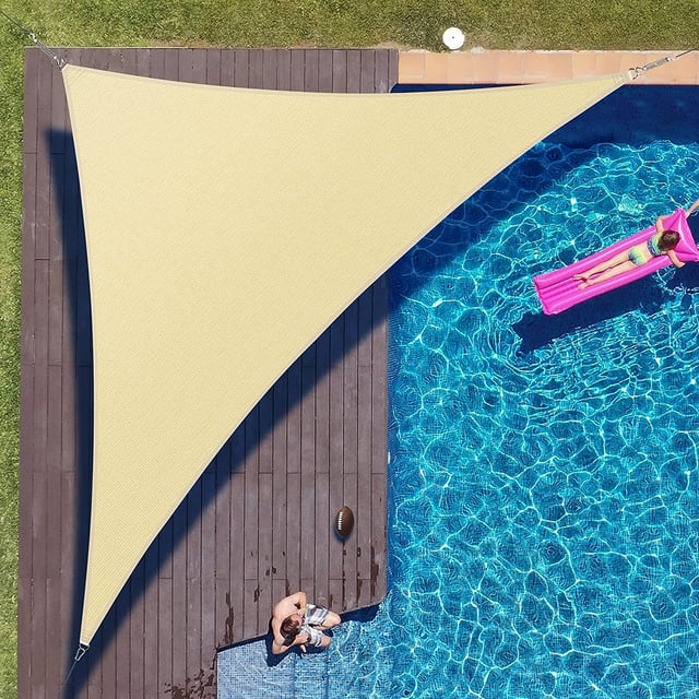 Right Triangle Sun Shade Sail Canopy, Commercial Grade, 7 Sizes, 8 Colors