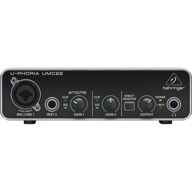 Behringer U-PHORIA UMC22 2x2 USB 2 Audio/Midi Interface
