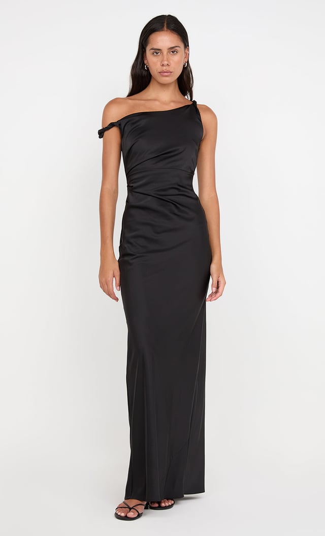 LUNETTA TWIST STRAP DRESS - BLACK