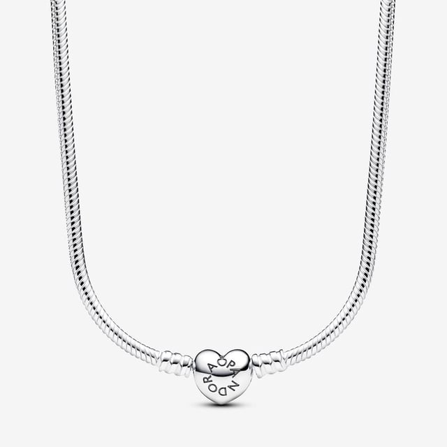 Pandora Moments Heart Clasp Snake Chain Necklace
