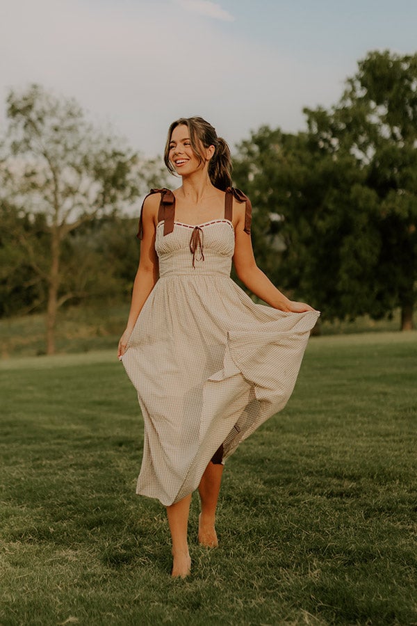 Charming Views Gingham Midi Dress