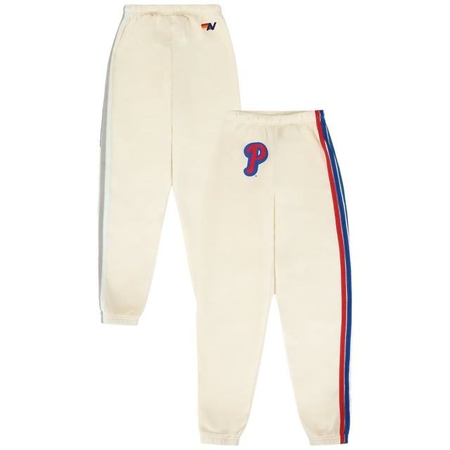 Unisex Philadelphia Phillies Aviator Nation x MLB Cream Five-Stripe Tri-Blend Sweatpants