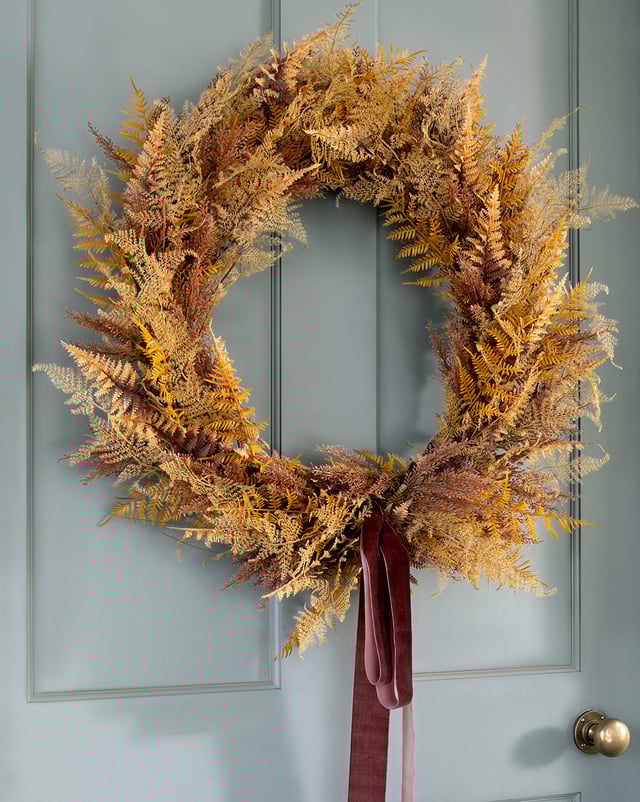 30" Faux Golden Fern Wreath