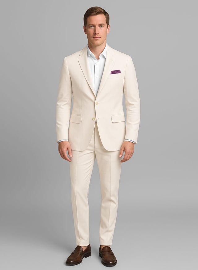 Stretch Summer Beige Chino Suit