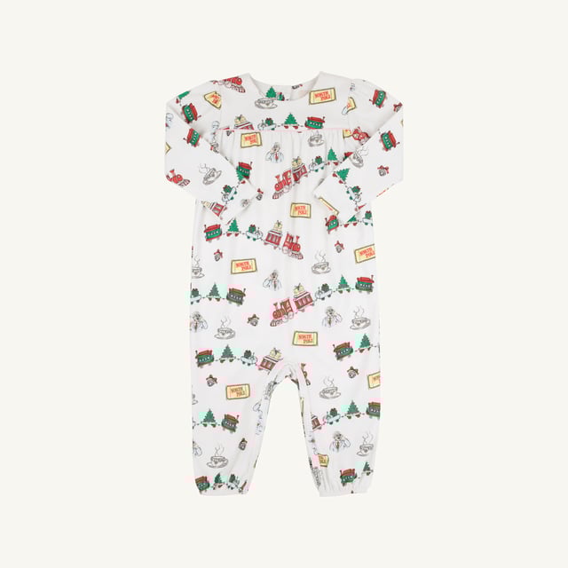 Long Sleeve Penny's Playsuit - T.B.B.C. Express with Palm Beach Pink