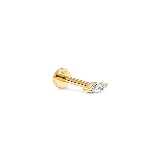 Tiny Marquise Gemstone Stud